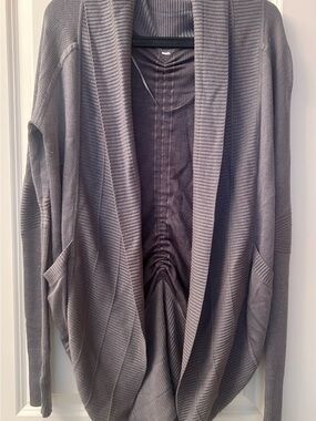 lululemon athletica Gray Ribbed Open-Front Cardigan